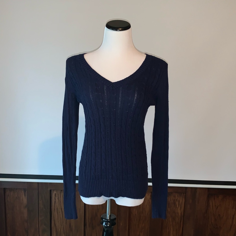 Navy Blue Knit Top